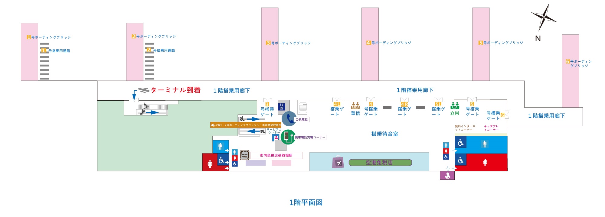 １Fフロアマップ（地図上でマウスを動かすと写真が見られます）