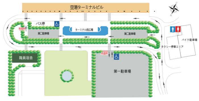 金門空港駐車場平面図＆交通動線図